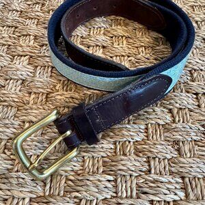 Vineyard Vines Nantucket Island Canvas Club Belt, Sz 32, 30, Pre-owned